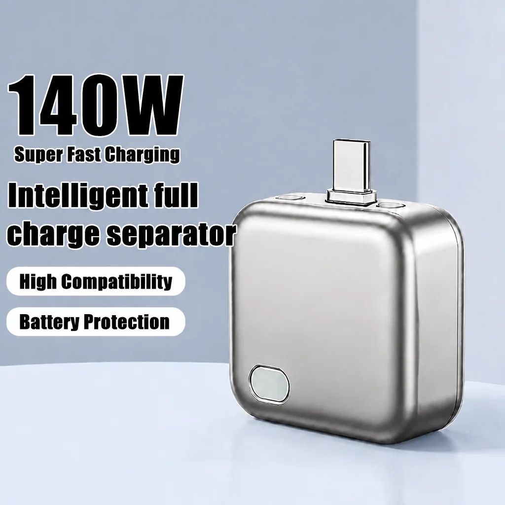140W charger, Silver charger with 140W charging details